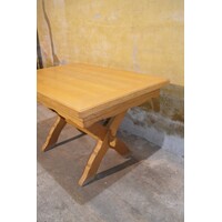 thumb-Zware blank eiken kruispoot eettafel uitschuifbaar-7