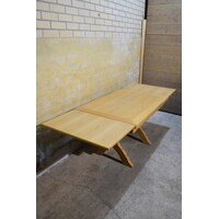 thumb-Zware blank eiken kruispoot eettafel uitschuifbaar-8