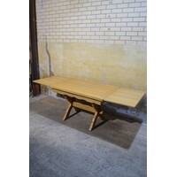 thumb-Zware blank eiken kruispoot eettafel uitschuifbaar-9