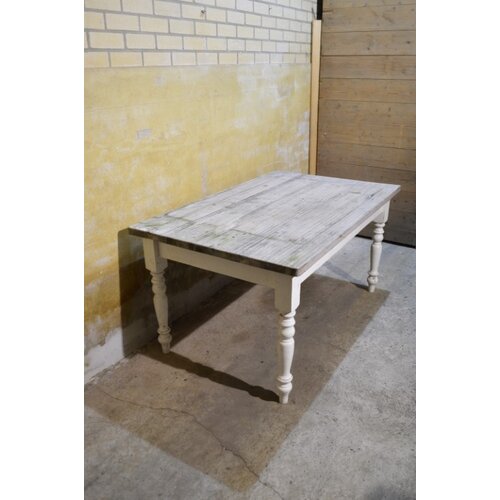 Grenen eettafel geleefd 