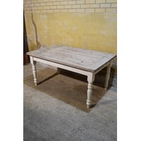 thumb-Landelijke grenen eettafel met gedraaide poten-6