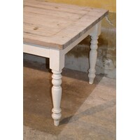 thumb-Landelijke grenen eettafel met gedraaide poten-7