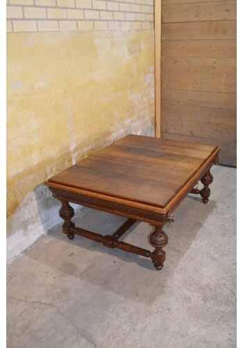 Antieke Franse eiken salontafel 