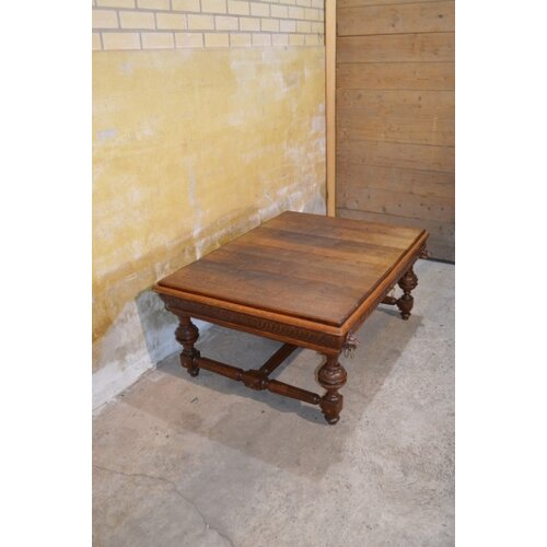 Antieke Franse eiken salontafel 