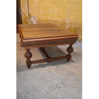 thumb-Antieke Franse eiken salontafel met leeuwenkoppen-6