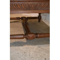 thumb-Antieke Franse eiken salontafel met leeuwenkoppen-7