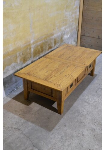 Salontafel uittrek massief eiken 