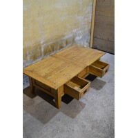 thumb-Unieke massief eiken salontafel uittrekbaar tot 171 cm-6