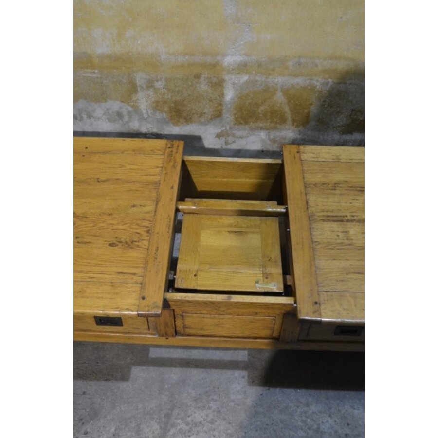 Unieke massief eiken salontafel uittrekbaar tot 171 cm-8
