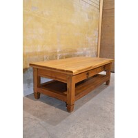 thumb-Massief eiken salontafel met 2 laden-1