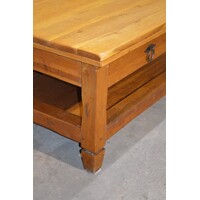 thumb-Massief eiken salontafel met 2 laden-2