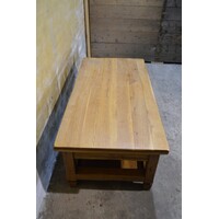thumb-Massief eiken salontafel met 2 laden-3