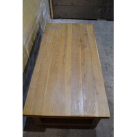 thumb-Massief eiken salontafel met 2 laden-4