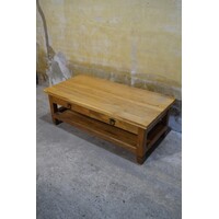 thumb-Massief eiken salontafel met 2 laden-7