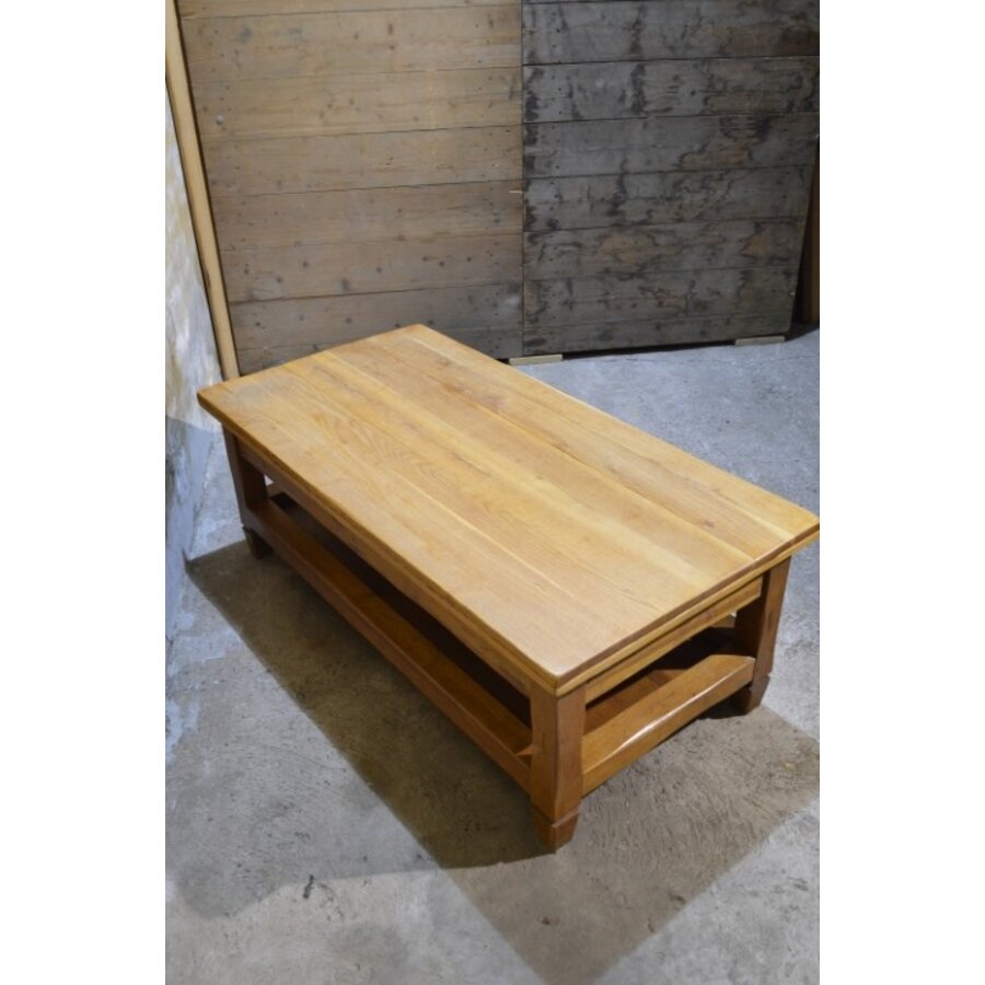 Massief eiken salontafel met 2 laden-8