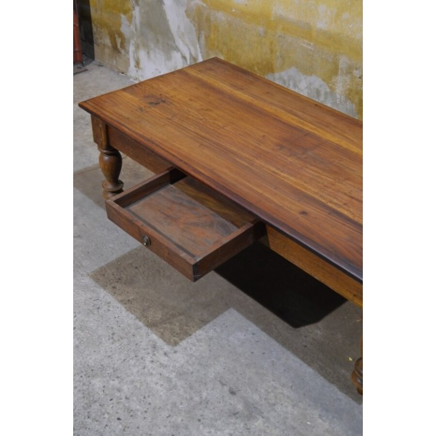 Massief mahonie salontafel met lade-4