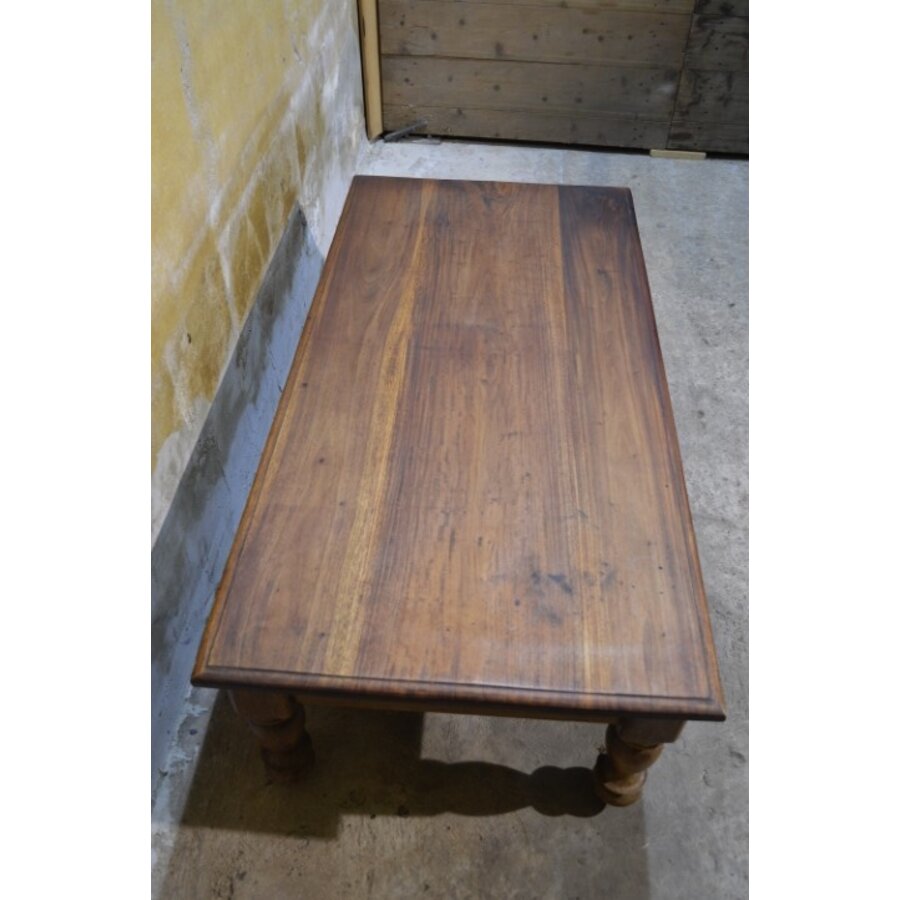 Massief mahonie salontafel met lade-7