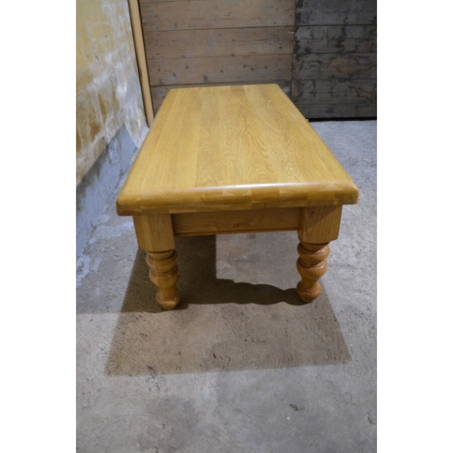 Massief blank eiken salontafel met 2 laden-2