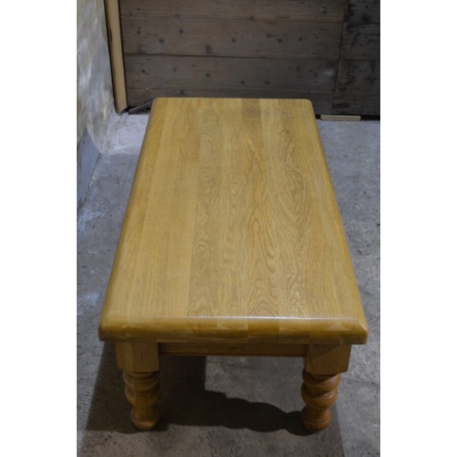 Massief blank eiken salontafel met 2 laden-3