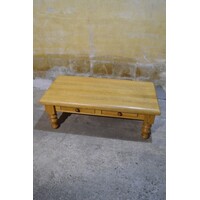 thumb-Massief blank eiken salontafel met 2 laden-4