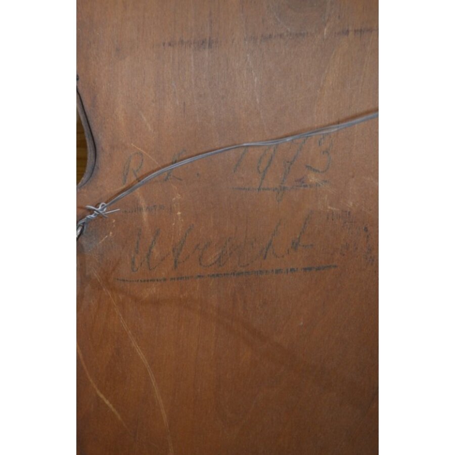 Klassieke spiegel met eikenhouten lijst-6