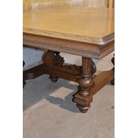 thumb-Franse eiken salontafel met decoratief houtsnijwerk-6