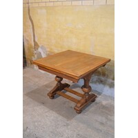 thumb-Vierkante eiken eettafel uittrekbaar – Zeldzaam antiek model ca. 1939 met H-poot-2