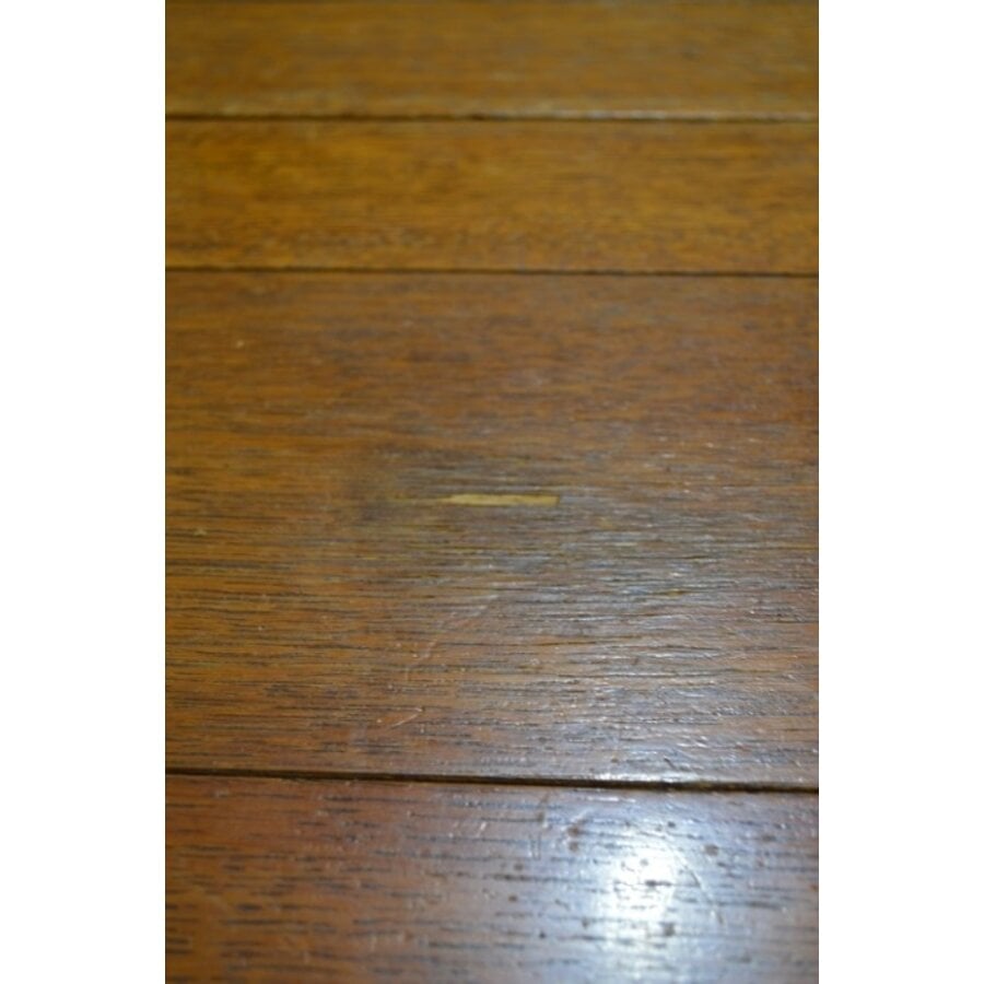 Vierkante eiken eettafel uittrekbaar – Zeldzaam antiek model ca. 1939 met H-poot-8