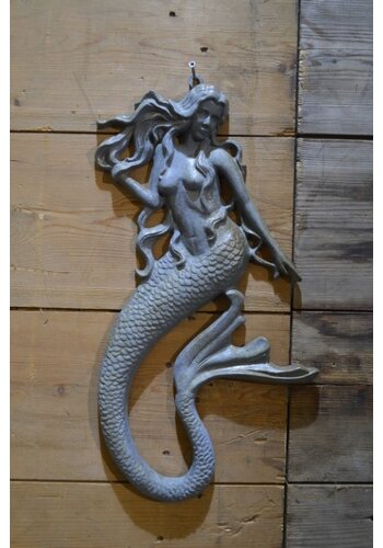 Gietijzeren zeemeermin wanddecoratie 