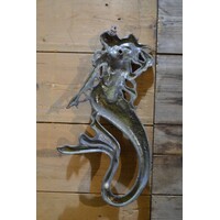 thumb-Gietijzeren zeemeermin wanddecoratie – Grote vintage nautische muurdecoratie-6
