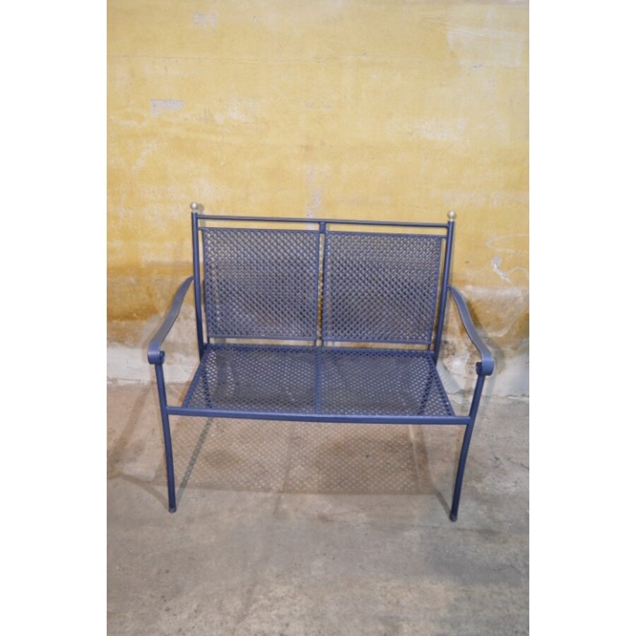 Blauwe metalen tuinbank van Royal Garden met klassiek design-2