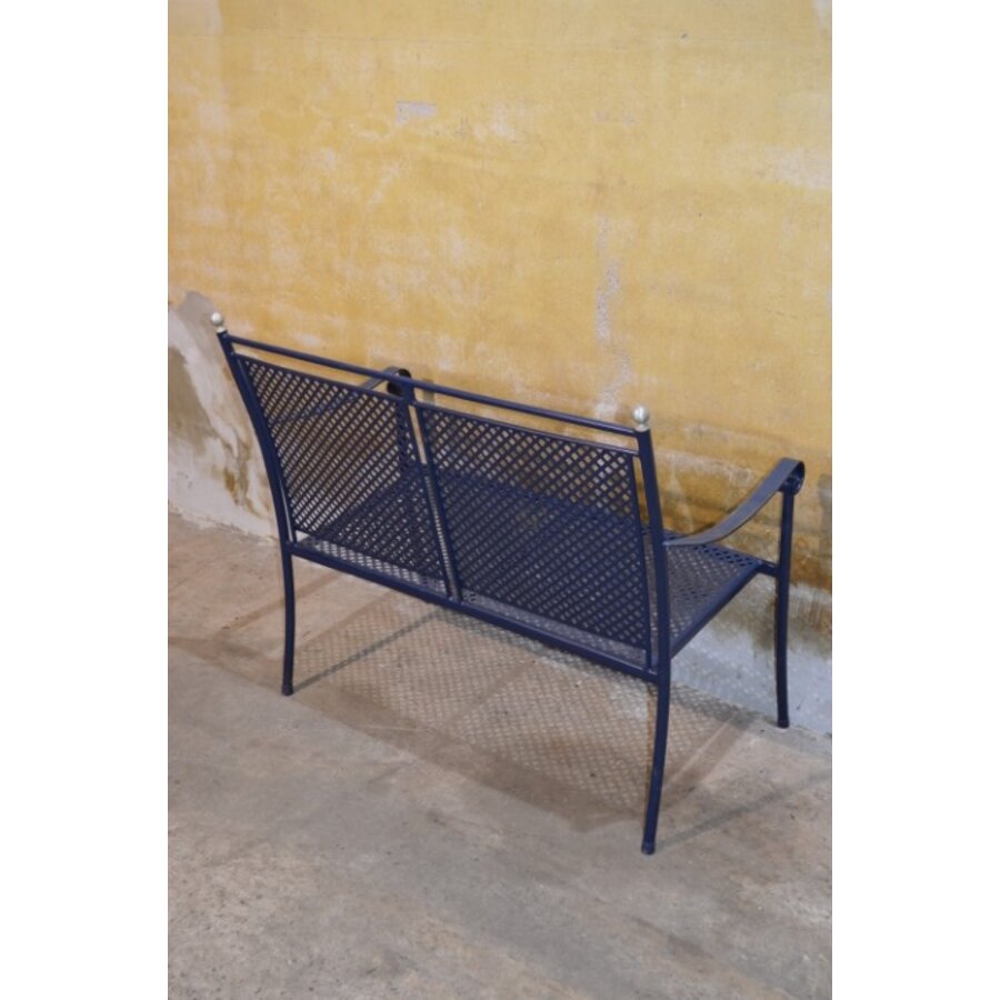 Blauwe metalen tuinbank van Royal Garden met klassiek design-7