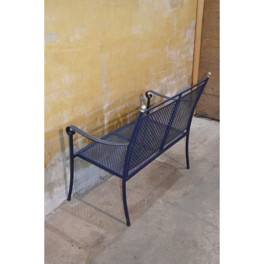 Blauwe metalen tuinbank van Royal Garden met klassiek design-8