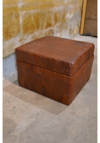 Zit hocker leer bekleed 