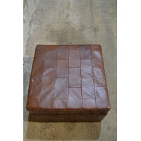 thumb-Vintage patchwork leren hocker met opbergruimte-4