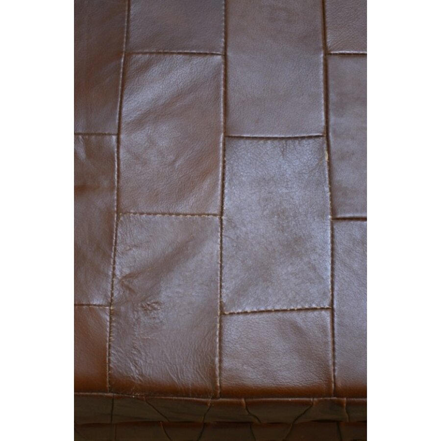 Vintage patchwork leren hocker met opbergruimte-5