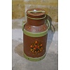 LoodsVol, Tweedehands Vintage metalen melkbus geschilderd met bloemmotieven