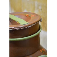 thumb-Vintage metalen melkbus geschilderd met bloemmotieven-4