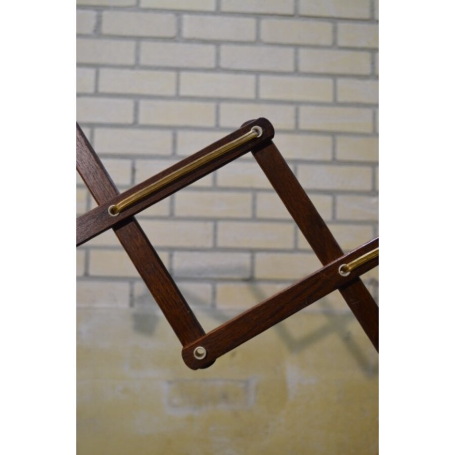 Retro houten schaarlamp met harmonica arm, verstelbaar tot 160 cm-5