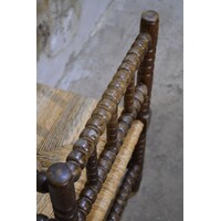 thumb-Antiek bobbin hoekstoeltje met rieten zitting en gedraaide poten-6