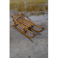 thumb-Avento houten slee met Rawstyle rugleuning – Beukenhout met stalen glijders-1