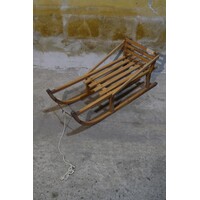 thumb-Avento houten slee met Rawstyle rugleuning – Beukenhout met stalen glijders-5