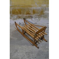 thumb-Avento houten slee met Rawstyle rugleuning – Beukenhout met stalen glijders-6