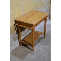 thumb-Grenenhouten wastafeltje – Retro tweedehands met lade en ophangbeugels-1