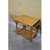 thumb-Grenenhouten wastafeltje – Retro tweedehands met lade en ophangbeugels-4