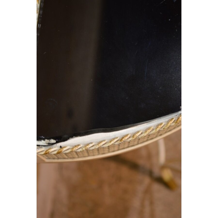 Beliani COGGIA sidetable – Halfronde metalen wandtafel met lade-6