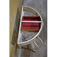 thumb-Beliani COGGIA sidetable – Halfronde metalen wandtafel met lade-8