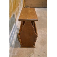 thumb-Eiken lectuurbak tafeltje – Vintage tijdschriftenhouder en bijzettafel-2