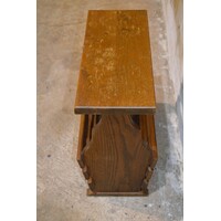 thumb-Eiken lectuurbak tafeltje – Vintage tijdschriftenhouder en bijzettafel-4