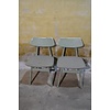 LoodsVol, Tweedehands Set van 2 retro keukenstoelen – Jaren 60 houten stoeltjes groen geschilderd